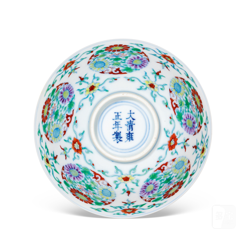 清雍正 斗彩团菊纹碗 - 图8
